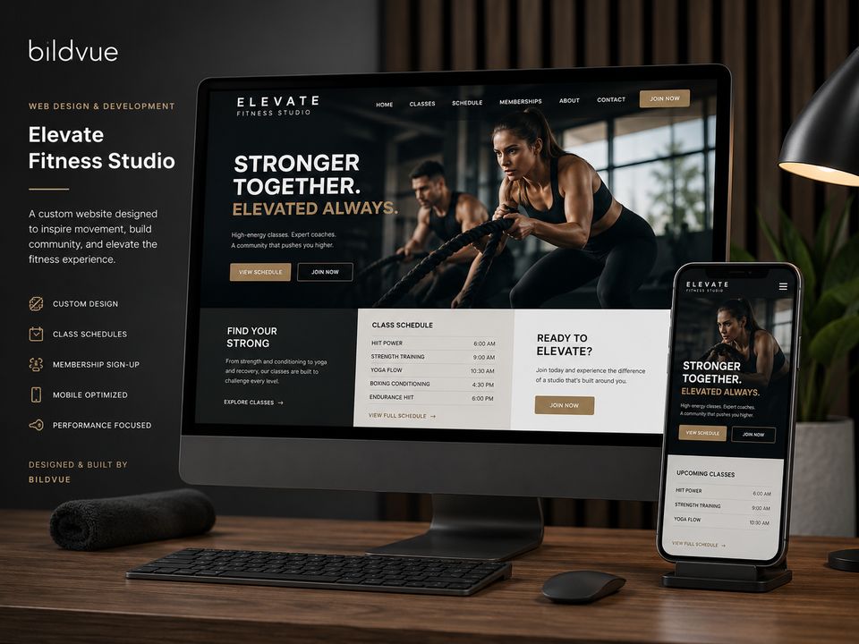 Elevate Fitness Studio website by BildVue