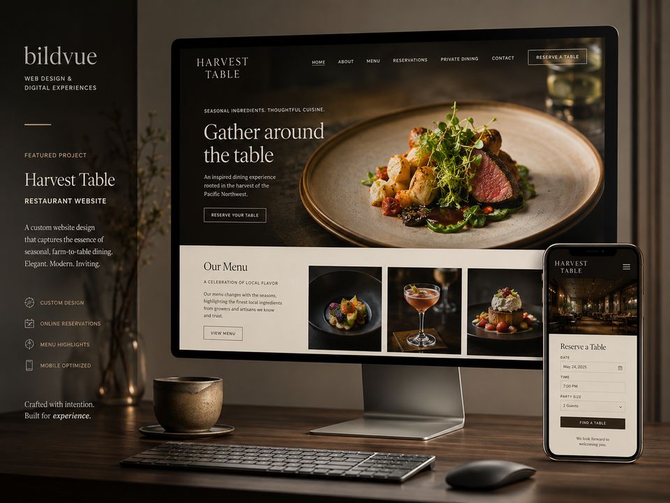 Harvest Table website by BildVue