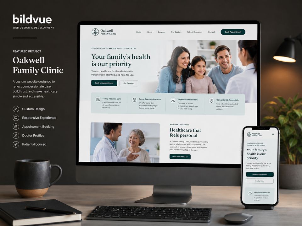 Oakwell Family Clinic website by BildVue
